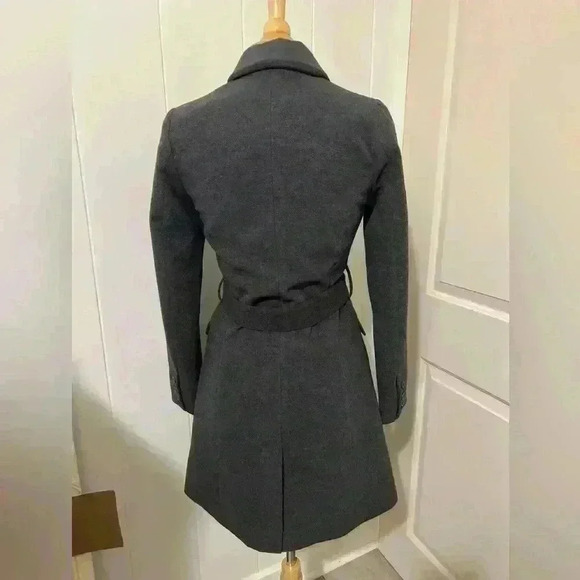 Vintage H&M Trench Coat Charcoal Gray Mauve Preppy City Fall Academia - Picture 2 of 7